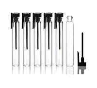 Enslz 100PCS Perfume Samples Mini Bottles with Black Lid Empty Glass Vials Dropper Bottle for Travel and Party… (3ml)