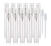 Enslz 10pcs Mini Spray Bottle 10ml Refillable Glass Spray Bottle for Glass Cleaning Refillable Container for Cleaning, Travel, Essential Oils(10ml)