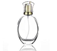 Enslz 50ml 1.7 oz Vintage Pumpkin Shape Spray Bottle Refillable Crystal Glass Atomizer Empty Fine Mist Spray Perfume Bottles (Oval)