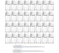 Enslz 50pcs 5/8 dram (2ml) Small Transparent Glass Cosmetic Essential Oil Perfume Bottle with Orifice Mini Sample Perfume Bottles ContainerWhite Lid (Transparent, 2ml)