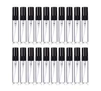Enslz 5ml Perfume Mist Spray Bottles Refillable Mini Empty Travel Clear Refillable Atomizer Glass Bottles 20pcs (5ml, Black)