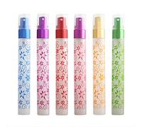 Enslz 6 Pcs 10ml Flower Print Matte Refillable Empty Travel Glass Perfume Spray Bottle Atomizer Pump Sprayer Bottle Set