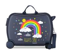 Enso Arcoiris Always Smile Blue Kids Rolling Suitcase 50 x 39 x 20 cm Rigid ABS Combination Lock 38 Litre 2.1 kg 4 Wheels Hand Luggage
