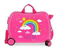 Enso Arcoiris Always Smile Pink Kids Rolling Suitcase 50 x 39 x 20 cm Rigid ABS Combination Lock 38 Litre 2.1 kg 4 Wheels Hand Luggage