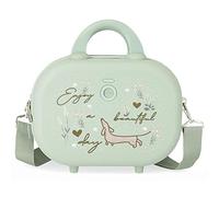 Enso Beautiful day Adaptable Toiletry Bag with Green Shoulder Strap 29x21x15 cms Rigid ABS 9.14L 2.52 kgs