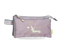 Enso Beautiful day Triple Purple Pencil Case 22x12x5 cms Polyester