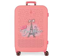 Enso Bonjour Medium suitcase Coral 48x70x28 cms Rigid ABS Integrated TSA closure 79L 4.32 kgs 4 Double wheels