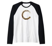 Enso Circle Leopard Print | Classic Pattern Zen Design Raglan Baseball Tee