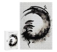 Enso Circle Life Ink Wash - Wooden Art Puzzle, 300 PCS, Festive Gift for Adults; for Shared Table Time
