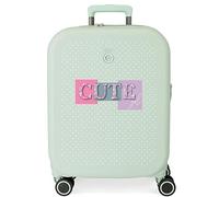 Enso Cute girl Cabin Suitcase Green 40x55x20 cms Rigid ABS Integrated TSA lock 37L 2.74 kgs 4 Double wheels Expandable Hand Luggage
