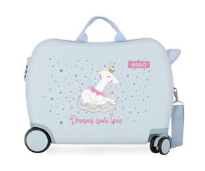 Enso Dreams come true Blue Children's Suitcase 50x38x20 cm Rigid ABS Side combination lock 34L 1.8 kg 4 Wheels Hand Luggage