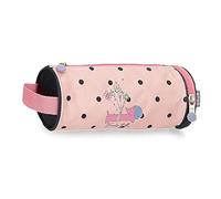 Enso Friends Together Round Pencil Case, Pink, 23 x 9 x 9 cm, Polyester, Pink, Round Case