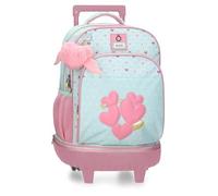 Enso Hearts Backpack 2 Wheels Green 33x44x21cm Polyester 30.49L