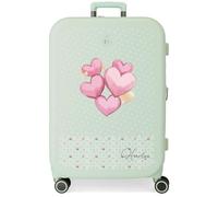 Enso Hearts Medium Suitcase Green 48x70x28cm Hard 4.3kg TSA Lock ABS 4.3kg 79L