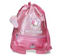 Enso Into The Wild Backpack Sack with Zip Pink 35x46x1cm Polyester