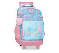 Enso Jungle Mood Backpack Compact 2-Wheels Blue 33x44x21cm Polyester