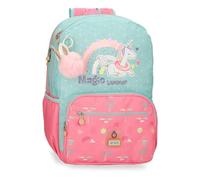 Enso Magic Summer Children's Backpack, School Bag, Made of Polyester, Multi-Directional Swivel Dual Wheels, Multiple Ways to Wear, Pink and Blue, pink, 32x42x15 cm, Backpack 42