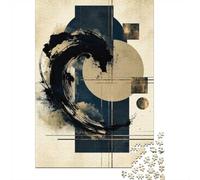 Enso Shodo Zen No. 14 - Japanese Ink Abstract Jigsaw Puzzle, 1000 Piece
