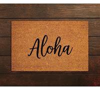 Ensound Aloha Welcome Doormat, 30x18 Inch, Polyester, Non-Slip, Waterproof