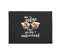 Ensound Autism Awareness Don't Judge What You Don't Understand Doormat,Novelty Flannel Floor Mat with Non-Slip Rubber,Autism Awareness Support Home Decorative Welcome Doormat 30x18 Inch