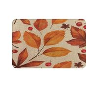 Ensound Autumn Door Mat Orange Autumn Deciduous Maple Leaves Welcome Indoor Front Door Mat Fall Halloween Doormat Outdoor Entrance Non Slip Absorbent doormat 30X18 Inch