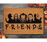 Ensound Best Friends Halloween Team Door Mat,Welcome Horror Characters Halloween Door Mat,Outdoor Mats Funny Doormat,Halloween Decor Mat 30x18 Inch