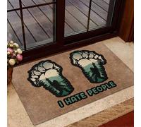 Ensound Bigfoot Foot I Hate People Doormat,Novelty Flannel Floor Mat with Non-Slip Rubber,Bigfoot Lovers Home Decorative Welcome Doormat 36x24 Inch
