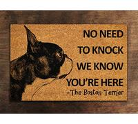 Ensound Boston Terrier Door Mat,The Boston Terrier We Know You are Here Spring Door Mats,Boston Terriers Doormat,Welcome Boston Terrier Mats 30x18 Inch