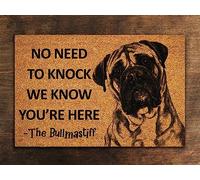 Ensound Bullmastiff Mat,We Know You are Here Door Mats,Bullmastiff Funny Doormat,Bullmastiff Welcome Mats,Bullmastiff Mat,Bullmastiff Mat 30x18 Inch