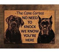 Ensound Cane Corsos Door Mat,We Know You are Here Cane Corsos Door Mats,Cane Corsos Funny Doormat,Cane Corso Welcome Mats,Cane Corso Mat 30x18 Inch