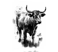 Ensound Chinese Simplified Cow tin sign art poster metal home bathroom decor animal decor man cave vintage wall decor Christmas decor 8x12 Inch