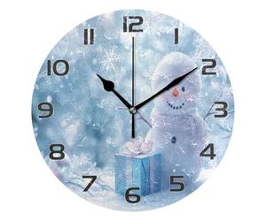 Ensound Christmas Snowman Wall Clock Non Ticking Silent Art Decorative Round Clock for Living Room Kitchen Bedroom Office School 12 Inch