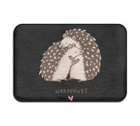 Ensound Cute Hedgehog Hugs Funny Welcome Mat Non-Slip and Washable Doormat Novelty Decoration Door Rugs for Indoor Outdoor Bathroom 24X16 Inch