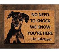 Ensound Doberman Door Mat, Funny Welcome Doormat, 24x16 Inch, Polyester Fiber, Non-Slip, Waterproof