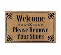 Ensound Door Mat Welcome Please Remove Your Shoes Welcome Non-Slip Mats Funny Doormat Decor for Bathroom Kitchen Front Porch Rugs Home Decor Entrance 24X16 Inch