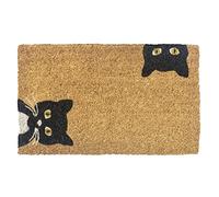 Ensound Entryways Peeping Cats Doormat - Indoor/Outdoor Biodegradable Welcome Mat - with Non-Slip Backing Flannel Doormat 30x18 Inch