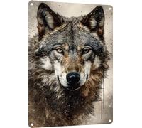 Ensound Funny Bathroom Metal Tin Sign Vintage Wolf Art Wall Decor For Farmhouse Man Cave Home Kitchen Office Washroom Bars Decorations Poster 8x12 Inch