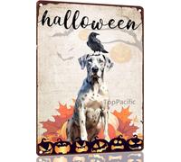 Ensound Funny Great Dane 8x12 Inch Metal Aluminum Sign Tin Sign Halloween Wall Art Decor Scary Vintage Retro Poster Plaque For Home Office Garage