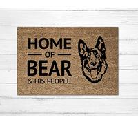 Ensound German Shepherd & His People Dog Doormat Rug,Funny Doormat,Door Mat,Personalized Doormat,Housewarming Gift,Funny Gift,Dog Lover 36x24 Inch