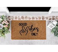 Ensound Good Vibes Only Doormat Welcome Door Mat Absorbent Non-Slip Floor Mat Scraping Mud Mat 36x24 Inch