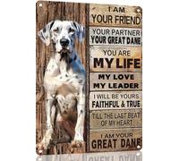 Ensound Great Dane Metal Sign Tin Sign Vintage Wall Art I Am Your Friend Gift for Dog Lovers Vintage Wall Art Prints Funny Outdoor Decor for Home Decor Mancave Decor 8x12 Inch