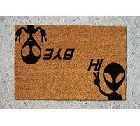 Ensound Hi,Bye Aliens Doormat | Funny Doormat | Welcome Doormat | Outside Doormat | Welcome Mat | Gift | Welcome Doormat 36x24 Inch
