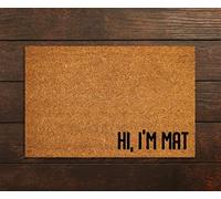 Ensound Hi I'm Mat Doormat, 24x16 Inch, Polyester, Welcome, Funny, Non Slip, Waterproof