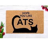 Ensound Hope You Like Cats Doormat,Unique Gift,Cat Rug,Peeking Cat,Hello Cat,Housewarming Gift,Closing Gift,New Home Gift,Cat Funny Doormat 24x16 Inch