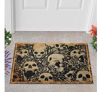 Ensound Horror Skull and Roses Doormat - Welcome Mat - Home Decor - Housewarming Gift - Couples Gift Doormat - Wedding Gift 30x18 Inch