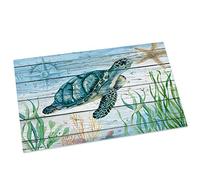 Ensound Indoor Door Mat Watercolor Sea Turtle Nautical Theme,Non Slip Bath Rugs,Ocean Animals Floor Doormats Entrance Front Door Rug for Home/Bathroom/Kitchen/Bedroom Entry 24x16 Inch