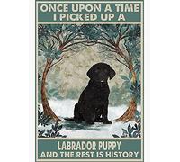 Ensound Labrador Puppy Once Upon A Time I Picked Up A Labrador Puppy and The Rest is History Poster Metal Tin Sign Wall Decor for Garage Man Cave Bar Kitchen Metal Tin Sign 8x12 Inch
