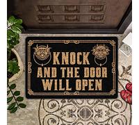 Ensound Labyrinth Doormat, Knock and The Door Will Open, Funny Welcome Mat, 24x16 Inch