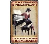Ensound Metal Plate Tin Sign Pianist to Play A Wrong Note is Insignificant Poster Home Wall Art Decoration Retro Metal Tin Sign 8x12 Inch