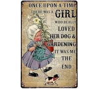 Ensound Metal Plate Tin Sign There was A Girl Who Really Loved Her Dog Gardening It was Me Poster Home Wall Art Decoration Retro Metal Tin Sign 8x12 Inch